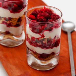 Shots de chesscake de frambuesa (20u)